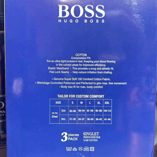 Boss Undershirt 3 pcs new, size M, white cotton