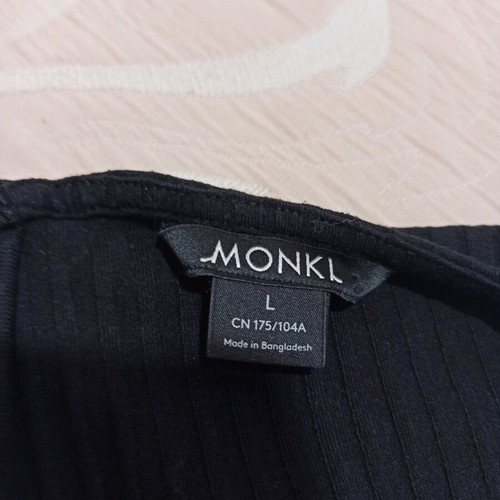 Monki ribbed one-piece jumpsuit like new, black, size Large