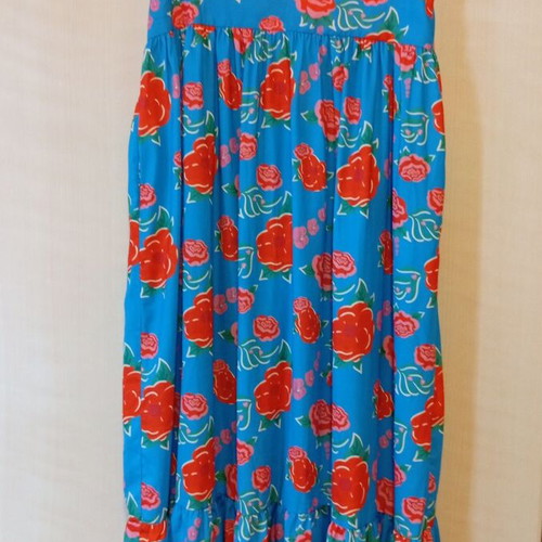 Karavan dress with side zipper, blue and colorful