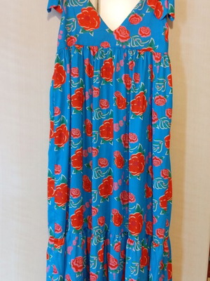 Karavan dress with side zipper, blue and colorful