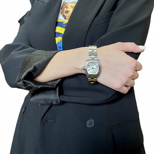 Cartier Roadster γυναικείο ρολόι μεταχειρισμένο quartz από ατσάλι