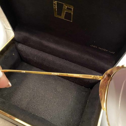 Linda Farrow Luxe oversized aviator sunglasses like new, gold