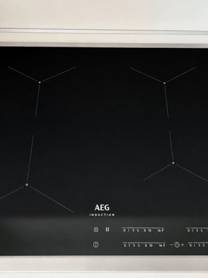 AEG IKB64431XB induction hob, black glass with inox frame