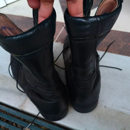 Greek Army Boots 700 SE Size 47 used, leather, rubber sole