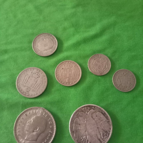 Coins used with King Constantine and Anna Maria