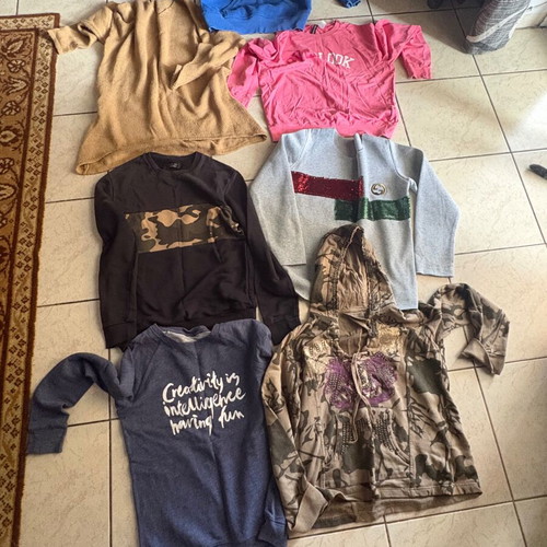 Casual women's and teen clothes lot of 7 used, multicolor, sizes S-M-L