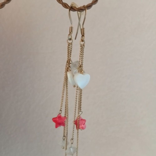 Dangling earrings with decorative beads like new