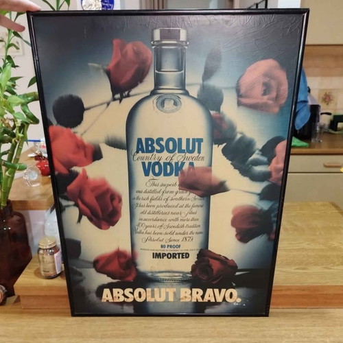Vintage Absolut Vodka poster 50x70 cm used, decorative and collectible