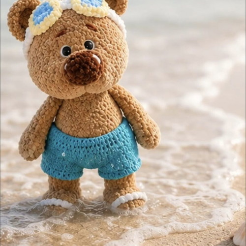 Surfer Teddy Bear handmade, new