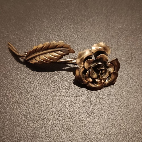 JewelArt 925 Sterling Silver Vintage Rose Brooch