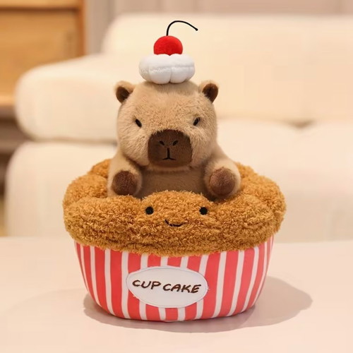 Capybara cupcake plush toy new 25cm