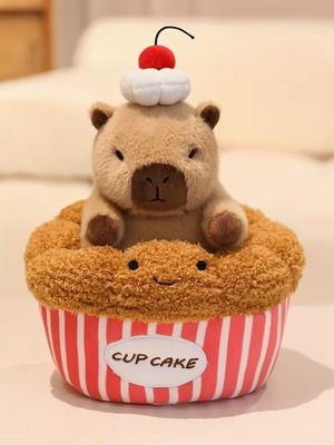Плюшена играчка capybara cupcake нова 25см