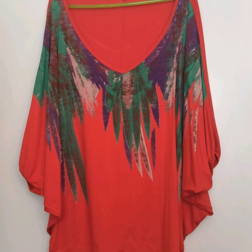 Mat Fashion blouse like new, viscose, wide batwing sleeves, plus size