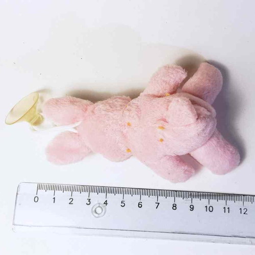 Plush bunny used pink hanging with suction cup