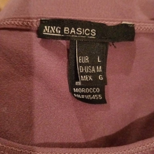 Mango sleeveless t-shirt size L new, elastic dark lilac