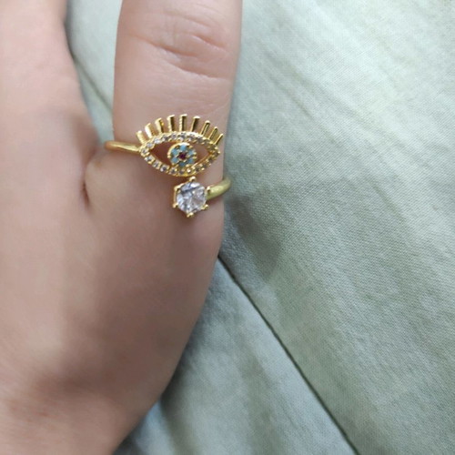 Ring with steel eye size 5 new with box