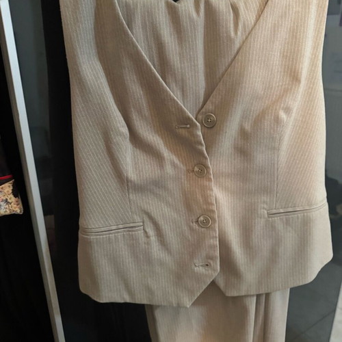 Stradivarius suit set vest and trousers like new, grey-beige