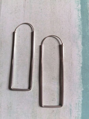 925 silver hoop earrings in square shape