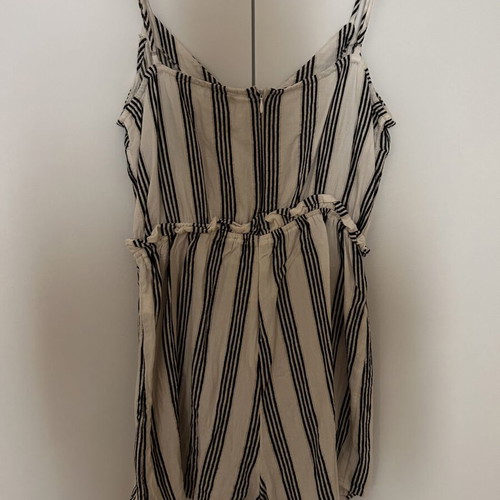 Playsuit striped white-black large Stradivarius like new