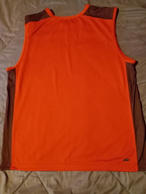 Nike men's sports sleeveless shirt used, red-black, size XL