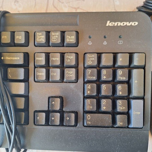 Lenovo Wired Keyboard KU-0225 and Optical Mouse Set like new
