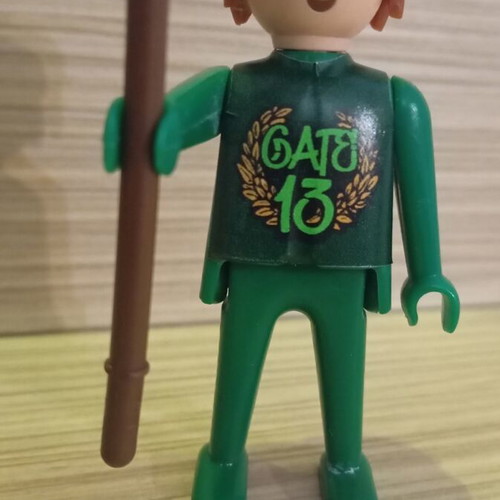 Playmobil fan figure of PAO with team flag like new