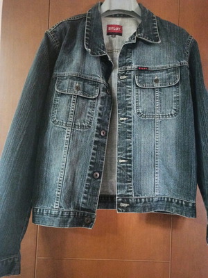 Denim jacket used, size M/L, blue