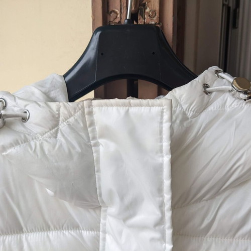 Benetton women's puffer jacket used, white, size IT 50
