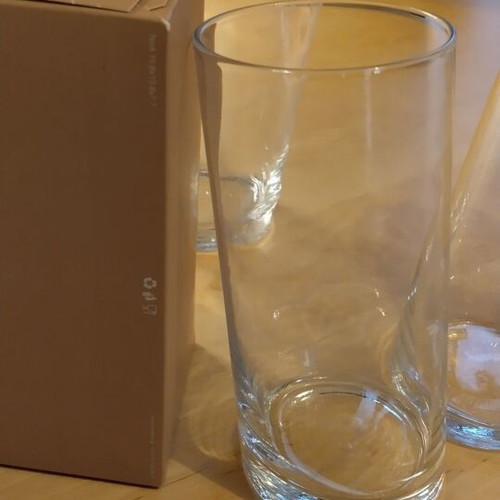 Glasses set of four large like new, handmade, unique design