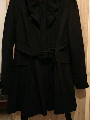 Object women's wool coat used, black, size Medium