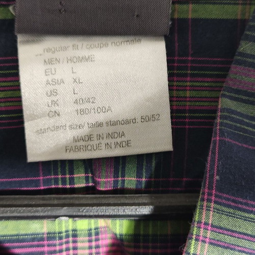 Jack Wolfskin men's short-sleeve plaid shirt, multicolor, size L
