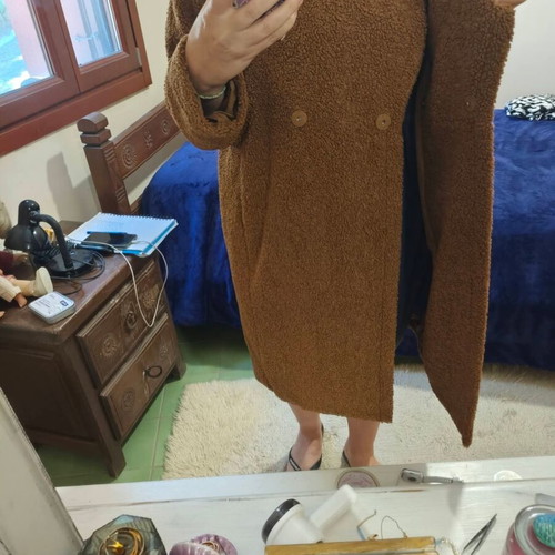 Teddy Hallhuber coat like new, brown, size L XL