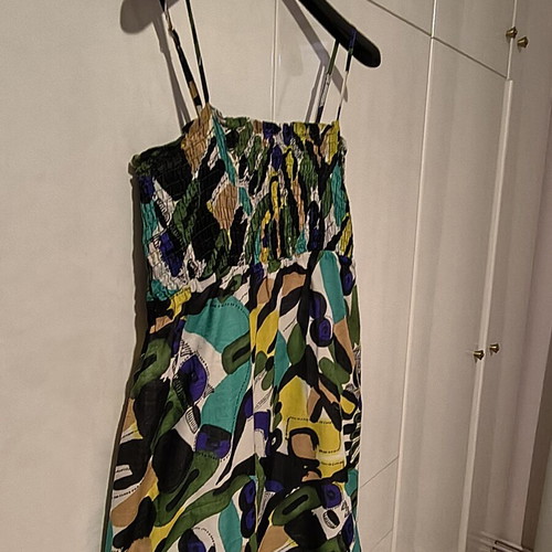 Promod dress like new, long colorful cotton with ruffles