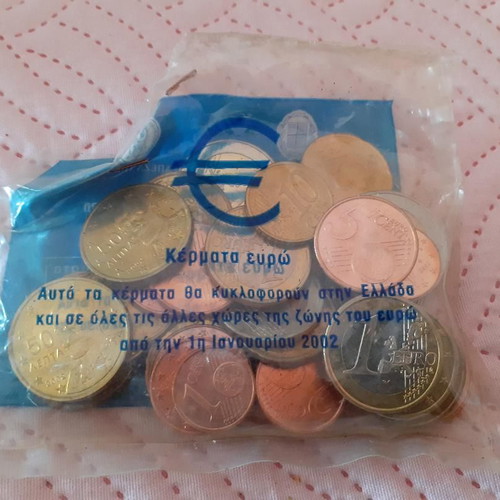 Euro coins original circulation 2002, opened package