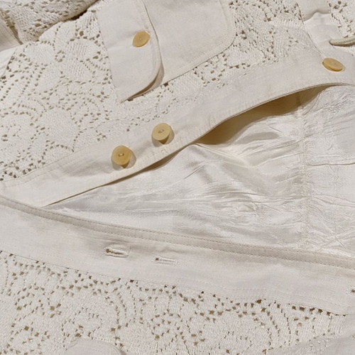 Linen parka white XL used with cotton lace and lining