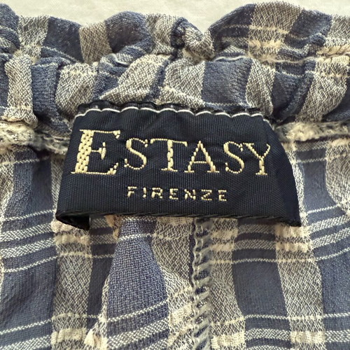 Italian Viscose Tunic checked blue white like new
