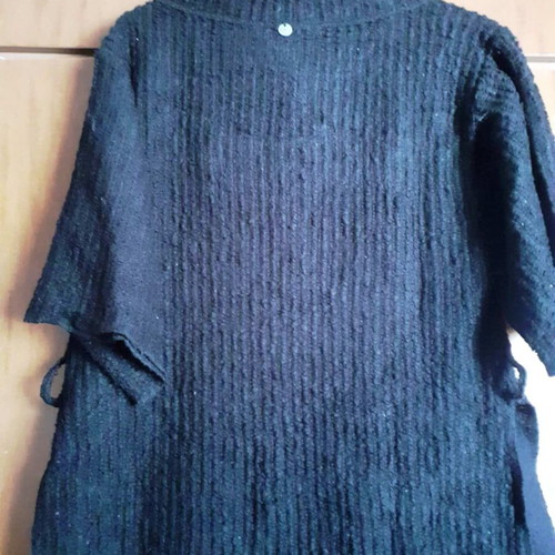 Attrattivo long loose rib knit blouse dress used black gray