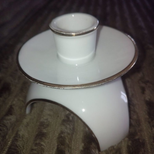 Porcelain candlestick Gerold Porzellan Bavaria used, 1970s design