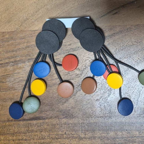 Colorful earrings with silicone cord and rubber parts, new