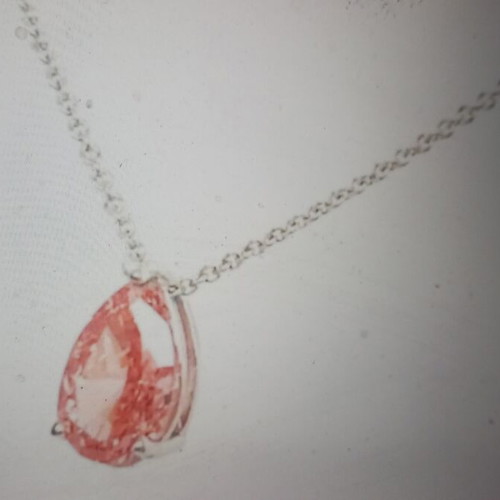 14 kt gold pendant with 1.12 ct fancy vivid pink lab created diamond