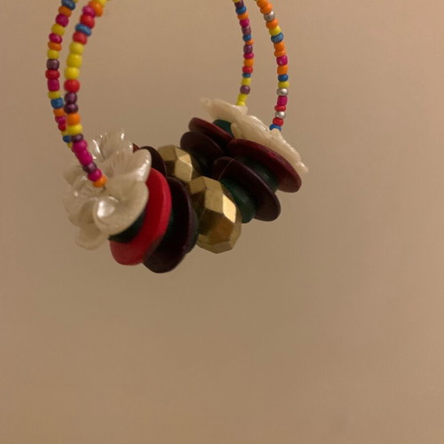 Earrings with beads new, unique handmade