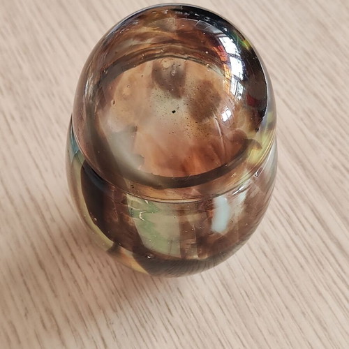 Αντίκα χειροποίητο διακοσμητικό βάζο jar από φυσητό γυαλί σαν καινούργιο