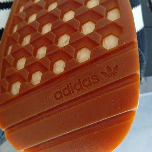 Adidas men's athletic shoes used, size 43.5, black and white