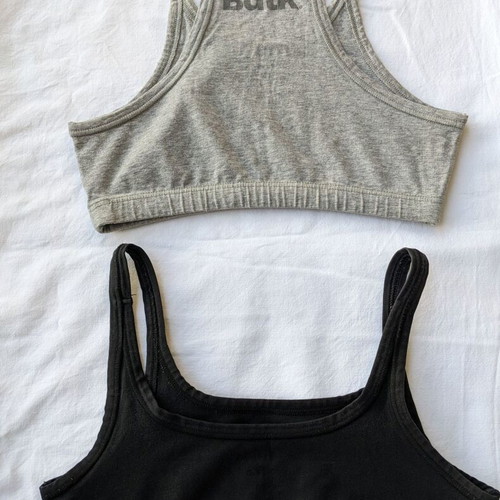 Bdtk two used sports bras size Medium, black and gray