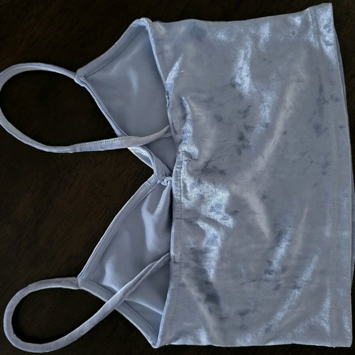 Tally Weijl crop top light blue velvet new, size XS