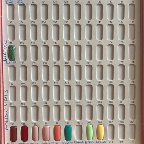 Semipermanent nail polish used, various brands and colors