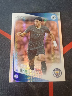 Topps Chrome UEFA Club Competitions 2025/26 Omar Marmoush Pulsar Refractor #80 Manchester City