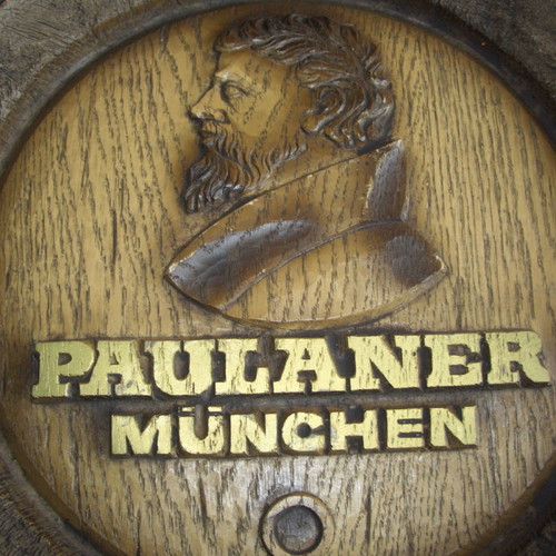 Decorative advertising barrel imitation used from old brewery