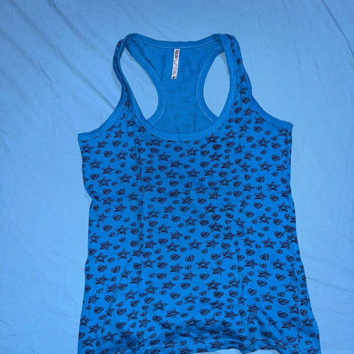 Terranova blue tank top with patterns, size S