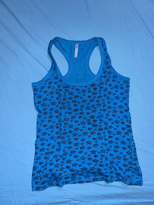 Terranova blue tank top with patterns, size S